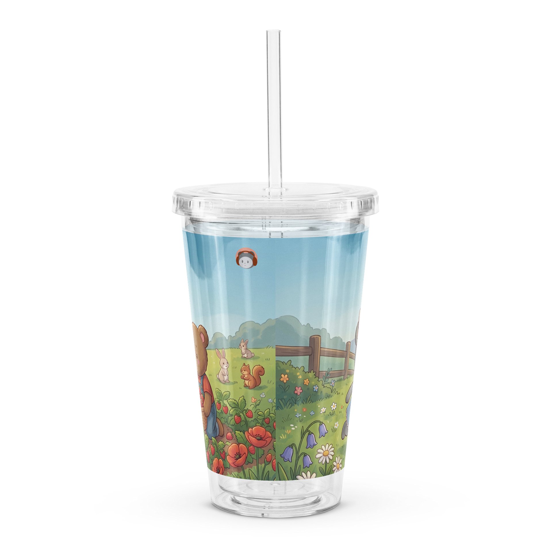 Čaša sa slamkom: Lutkica Lina i uživanje u prirodi 🍓🦋🧋 product image (3)