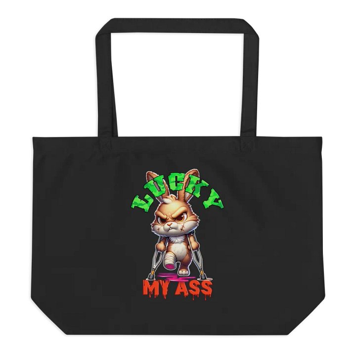 Lucky My Ass Rabbit Tote Bag product image (2)