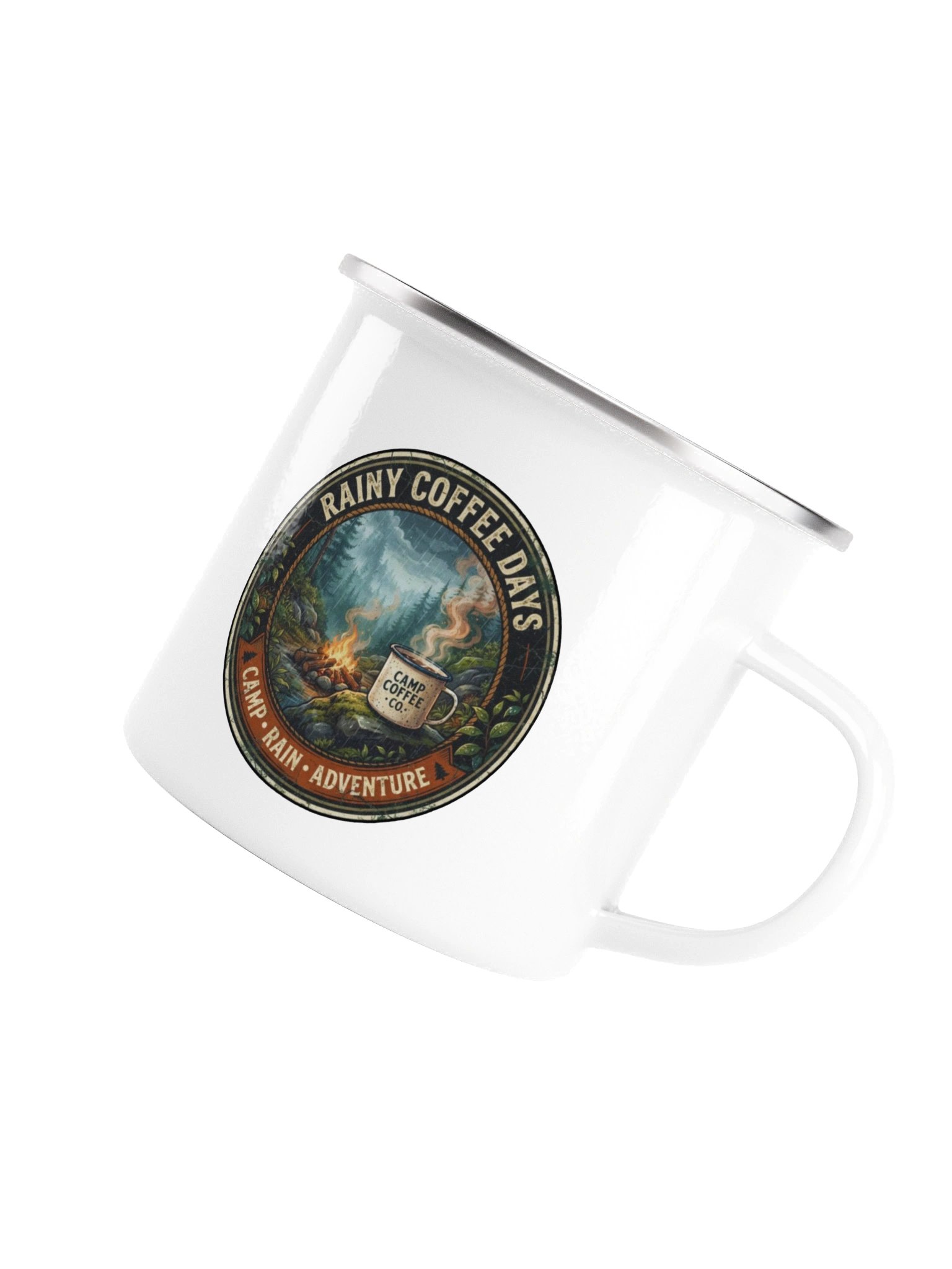 Camp Rain Adventure – Vintage Camping Metal Mug product image (5)