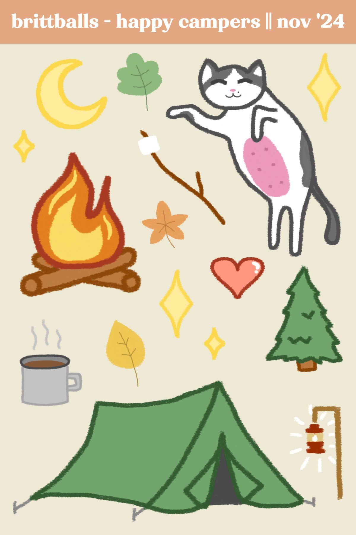 "Happy Campers" Sticker Sheet product image (2)