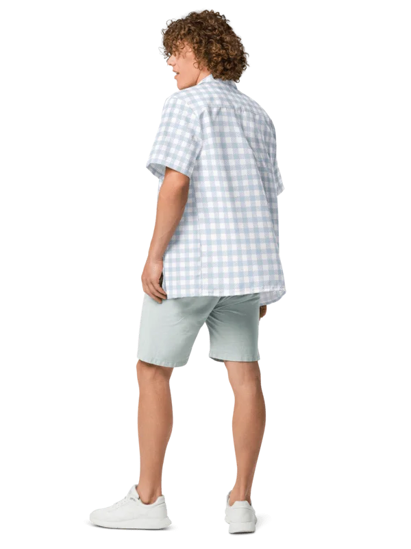 Light Blue Gingham Hawaiian Shirt product image (2)