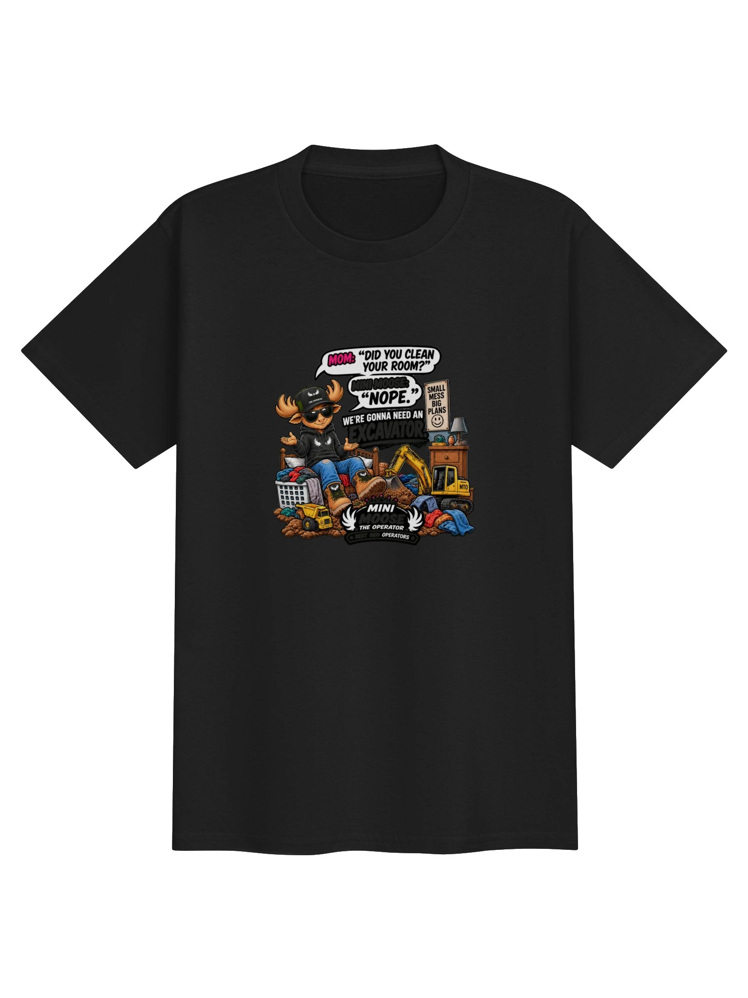 Mini Moose Clean Room Excavator Kids Tee product image (1)