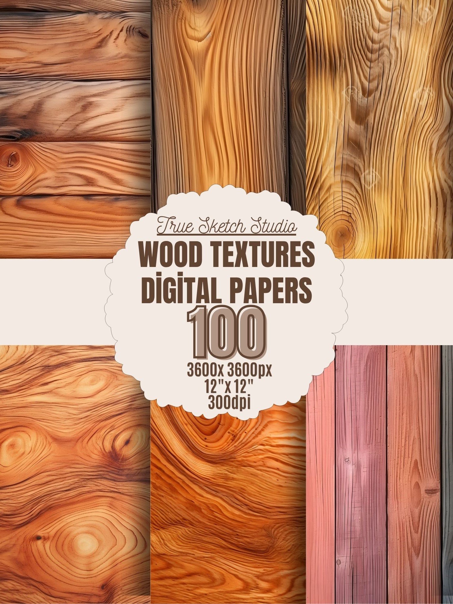 Rustic Wood Texture Digital Paper Bundle 1 product image (8)