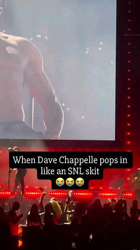 Dave Chappelle really just spawns anywhere at this point! This whole moment felt like a fever dream SNL sketch. Who else was ...