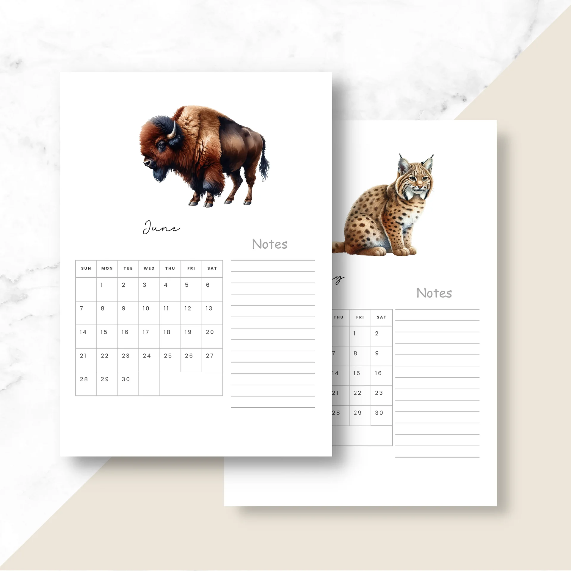 2025-2026 Printable Calendar Pages: Nature product image (5)