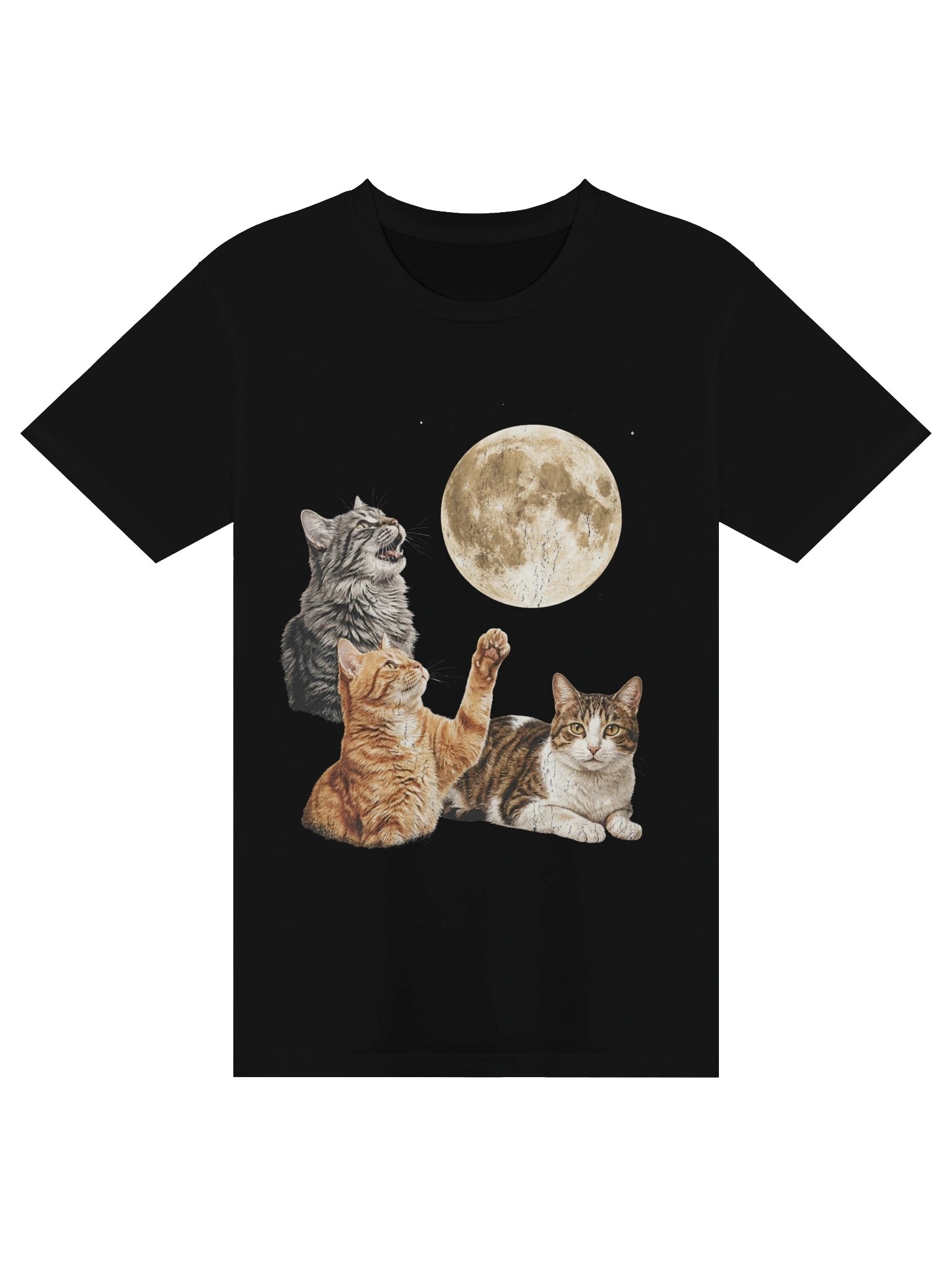 Moonlit Cats T-Shirt | Cute Vintage Cat Lover Graphic Tee product image (1)