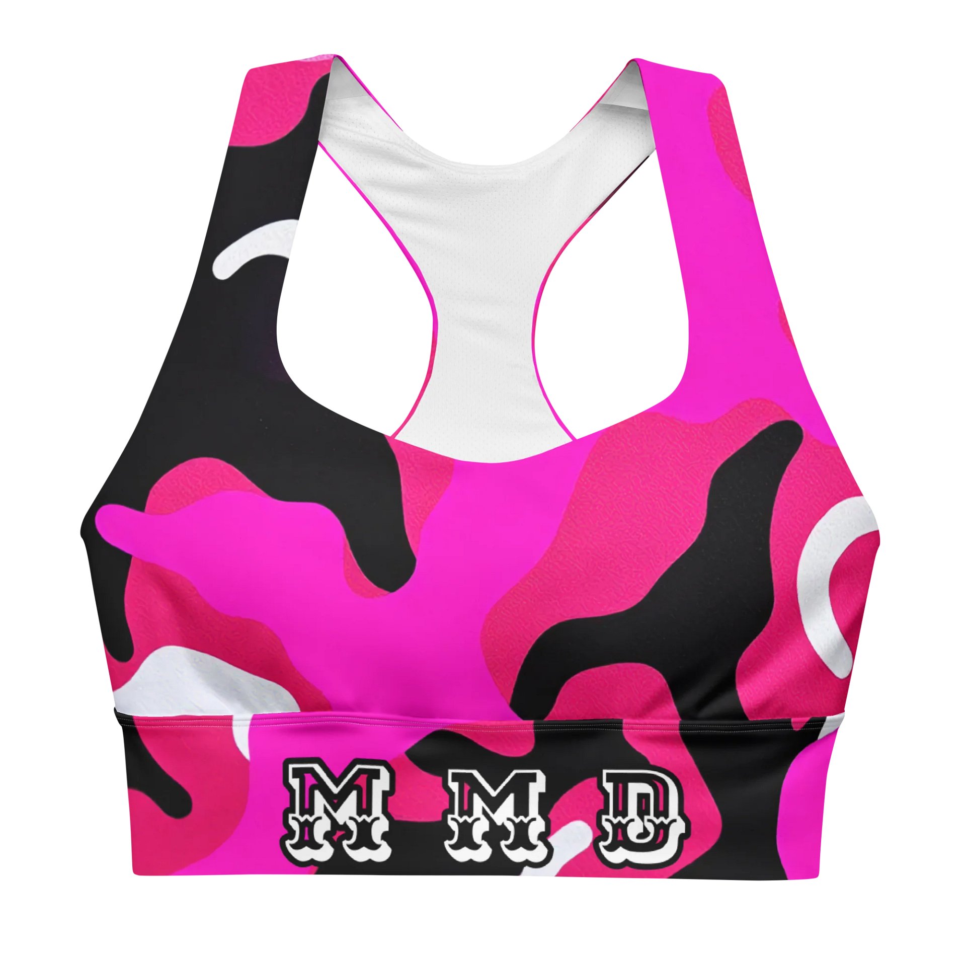 Flowing Pink Waves Longline Sports Bra product image (2)