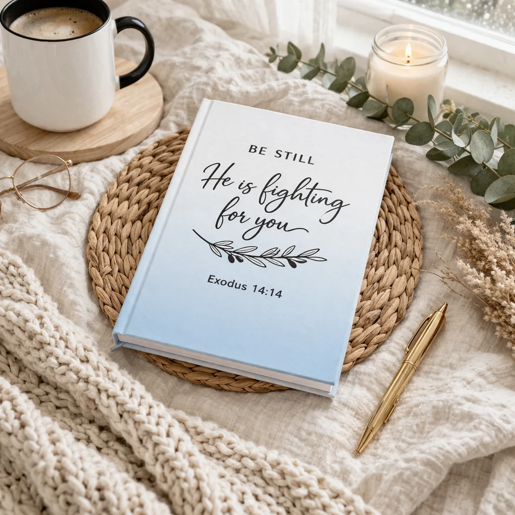 Be Still Christian Journal – Exodus 14:14 | Inspirational Faith Journal | Encouragement Gift product image (1)