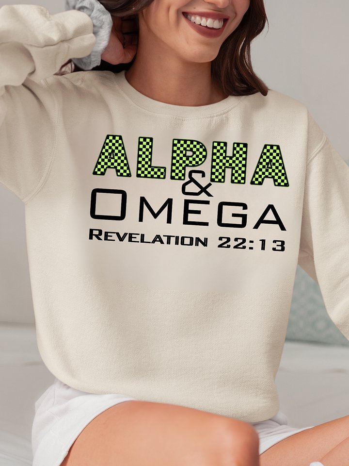 Alpha & Omega Christian SweatShirt | Jesus Christ Faith Sweater | Inspirational Bible Verse Shirt for Believers product image (1)