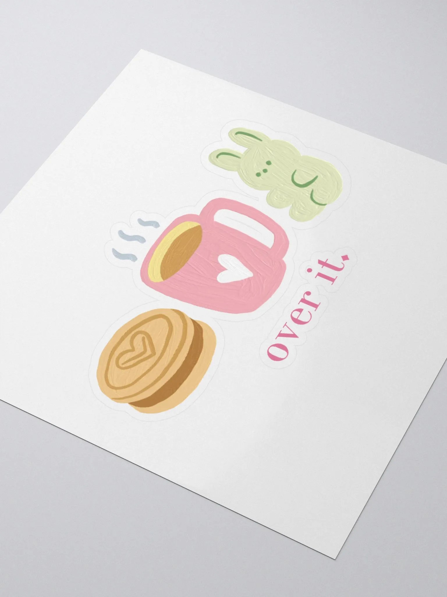Over It, Cookie Coffee Bunny Sticker product image (7)