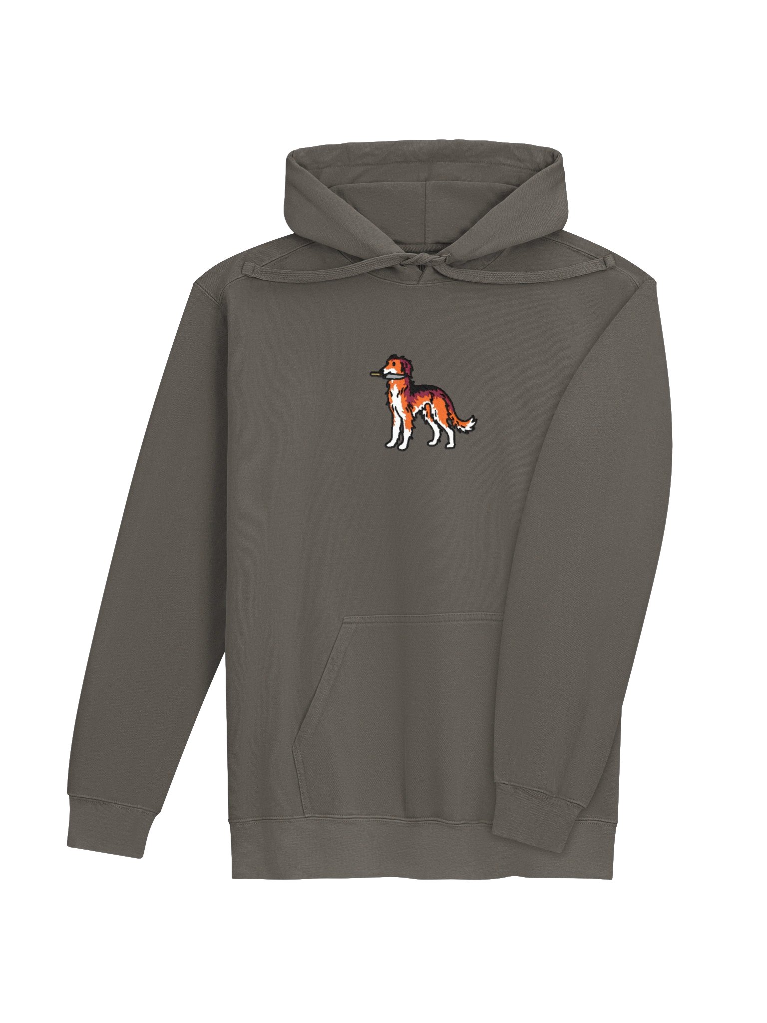 Funny Chibi-Style Borzoi(Red & White) Embroidered Premium Hoodie product image (12)