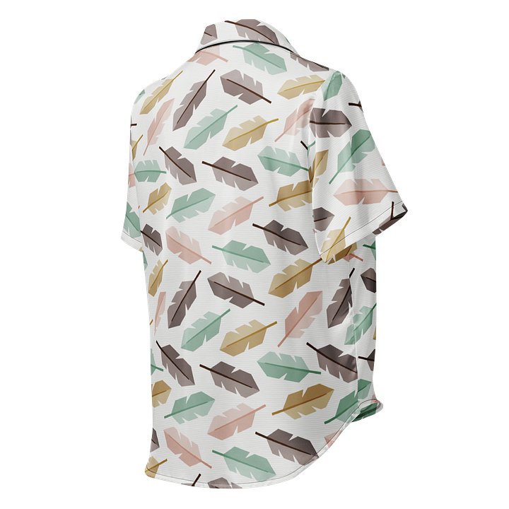 Mid-Century Modern Feathers Ladies Short Sleeved Pajama Top product image (2)