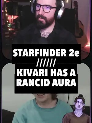 Kivari has a rancid aura. Catch our #starfinder2e series The Vast on your favourite pod app OR when we record live on Twitch. Featuring: @benbyyyy as TJ The Mechanic @camillachangeling as Kivari the Operative Grayson as Rono the Witchwarper Erin as Iapetus the Mystic & Fig as Skrank the Technomancer #starfinder #ttrpgtok #dndtiktok #dnd5e