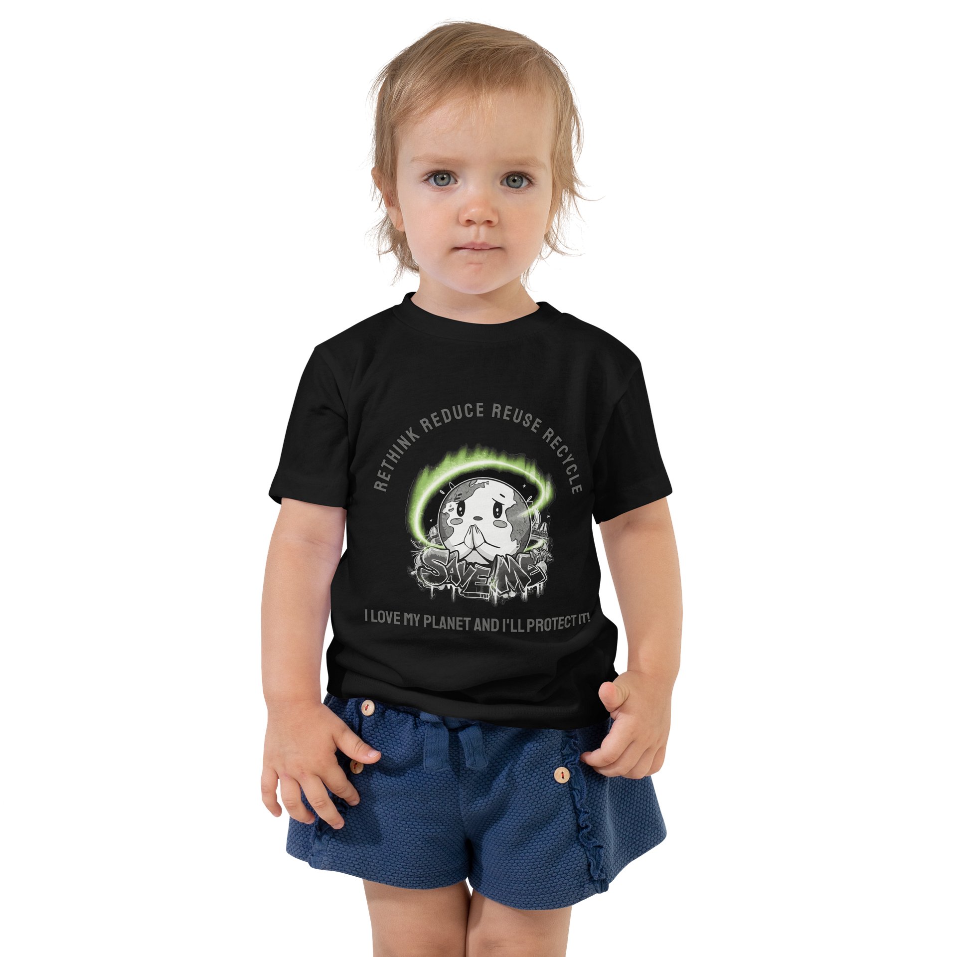Save Me Toddler T-Shirt | Eco-Friendly Message for Little Heroes product image (1)