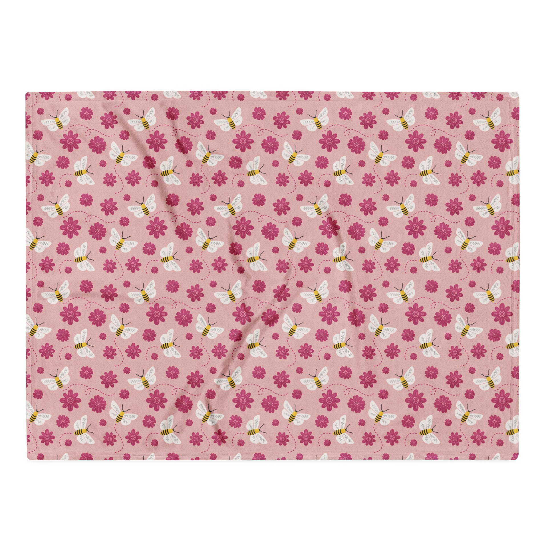 Little Pink Bees Fleece Blanket product image (2)