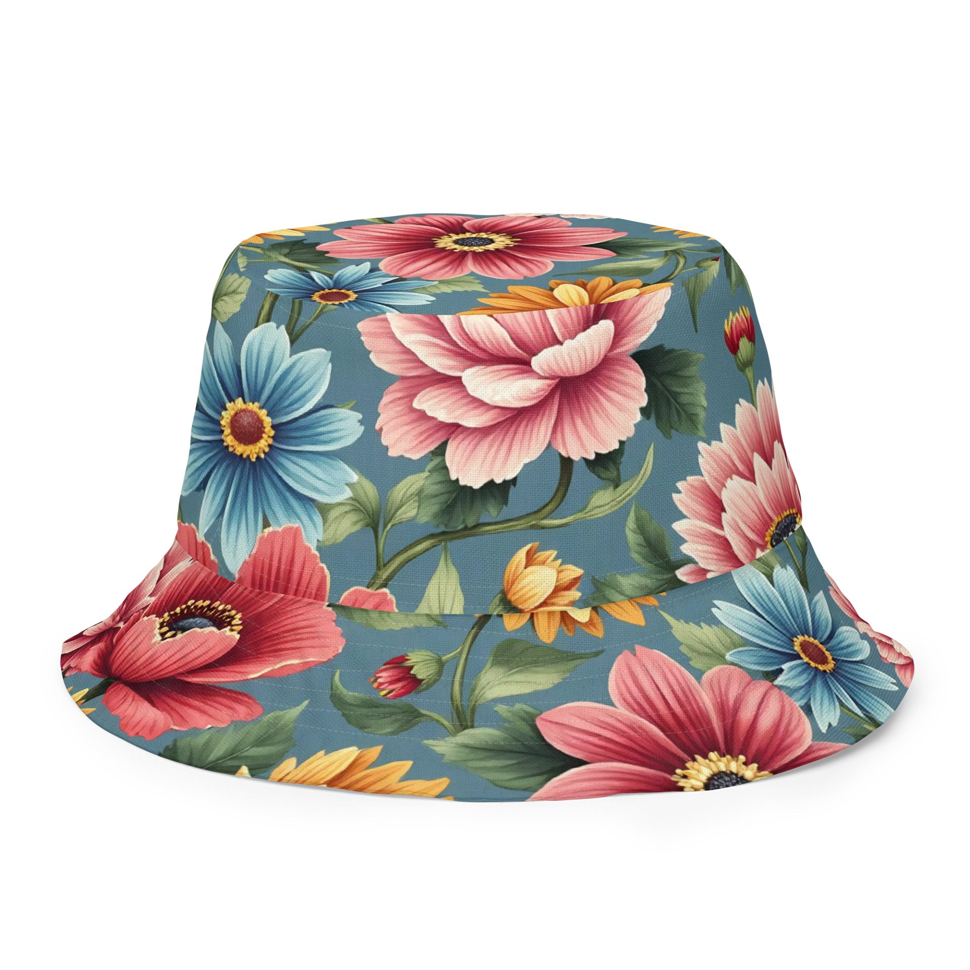 Women’s Floral Reversible Bucket Hat – Bold Botanical Summer Sun product image (7)