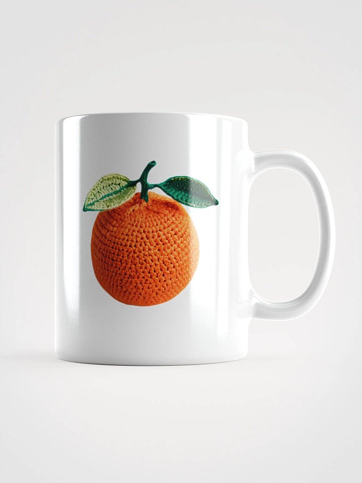CozyAvocado White Glossy Mug Crochet Orange #1 product image (1)