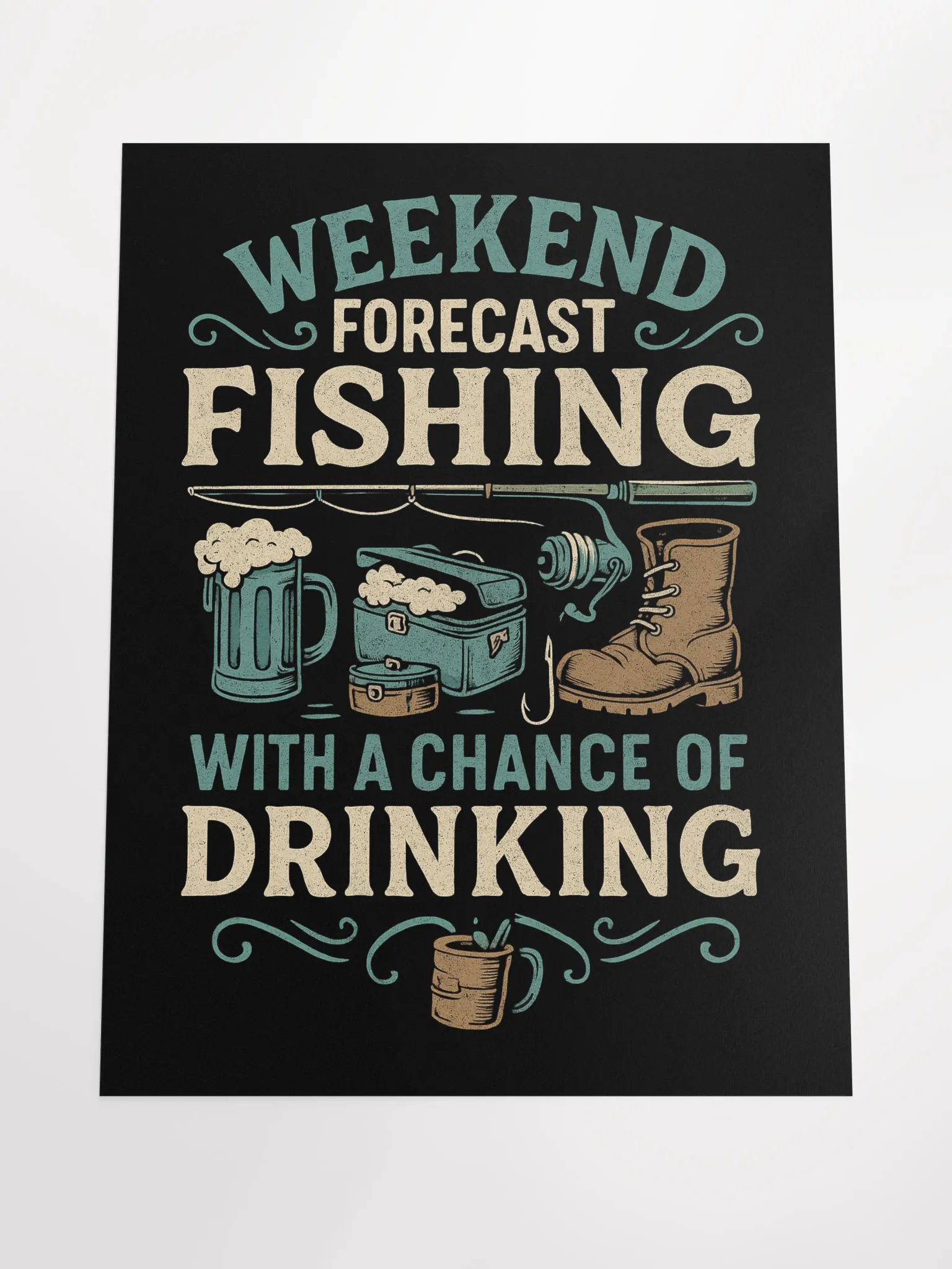 Weekend Forecast Poster – Funny Fishing Cabin Decor product image (4)