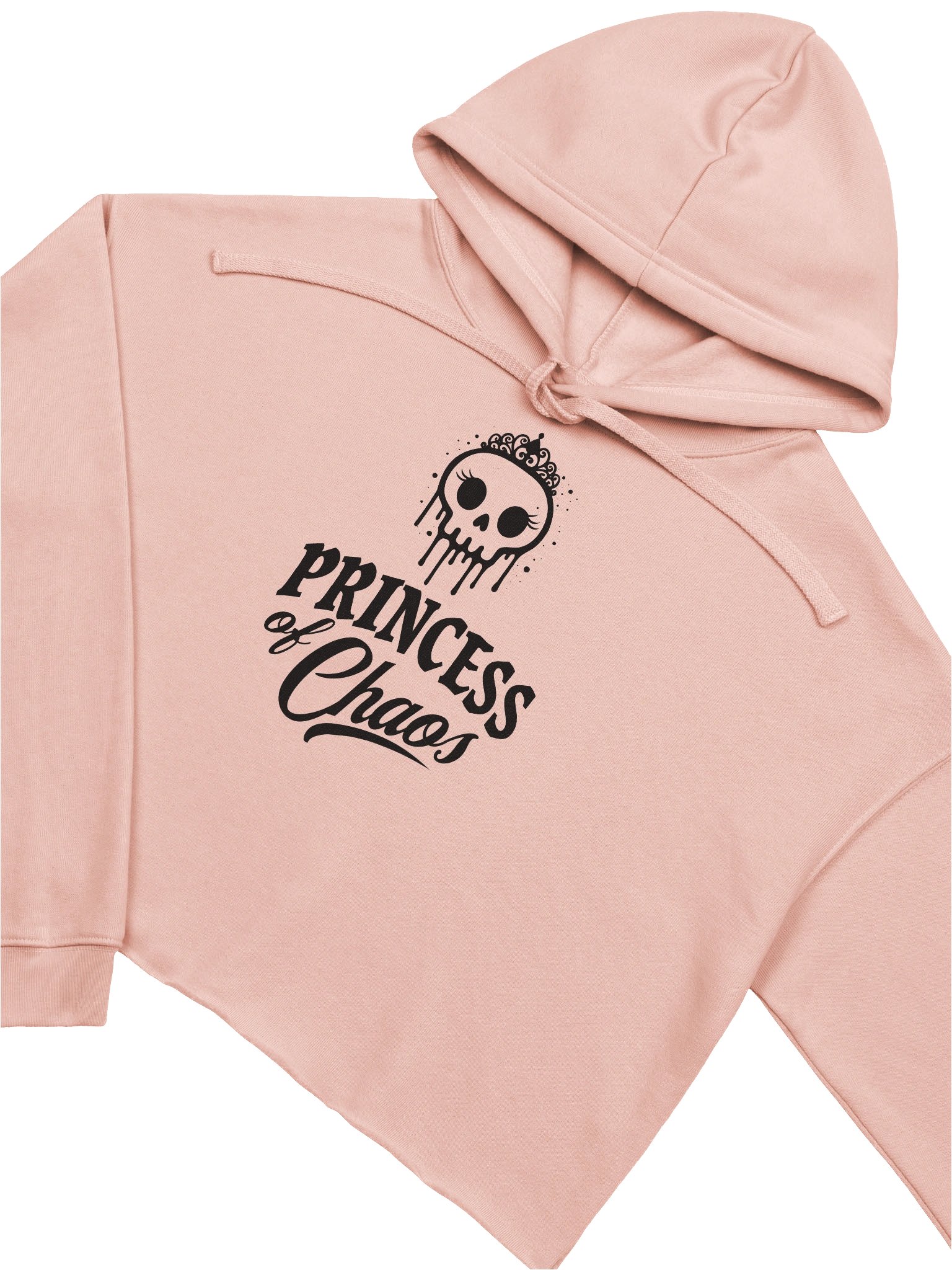 Princess of Chaos Skull Cropped Hoodie - Black Text product image (6)