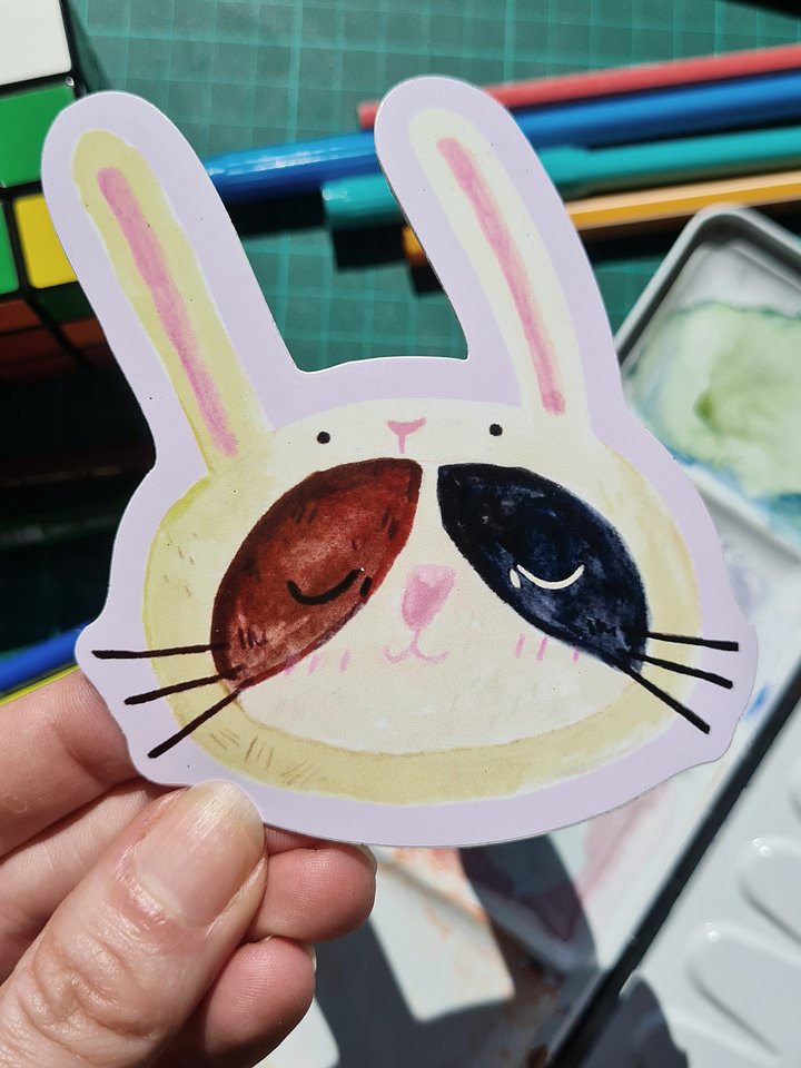 Cat Bunny Costume Vinyl Sticker product image (1)