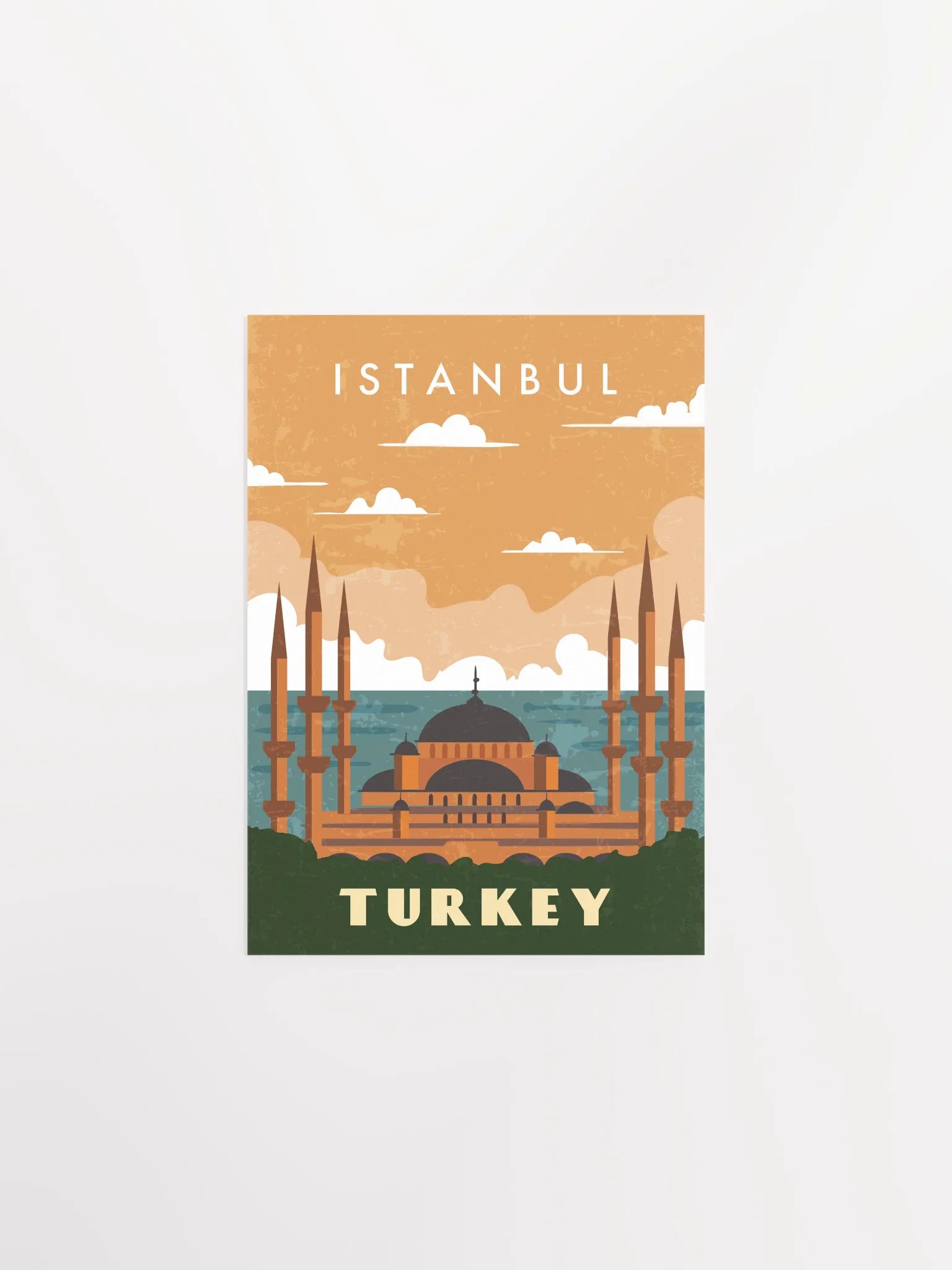 Istanbul, Turkey — Retro travel minimalist poster, retro travel art, retro travel wall art, vector art product image (6)