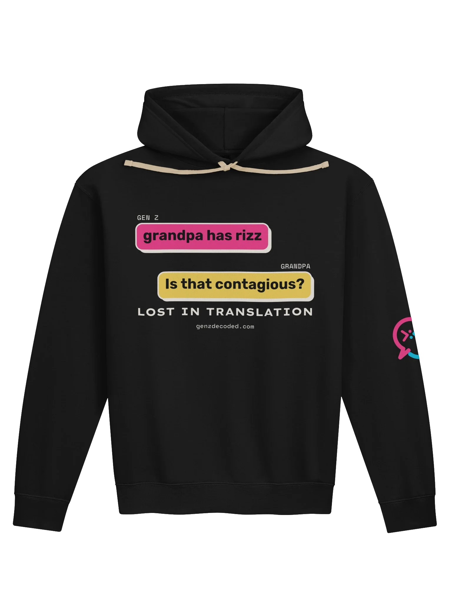 Sudadera con capucha Grandpa Has Rizz, Negro