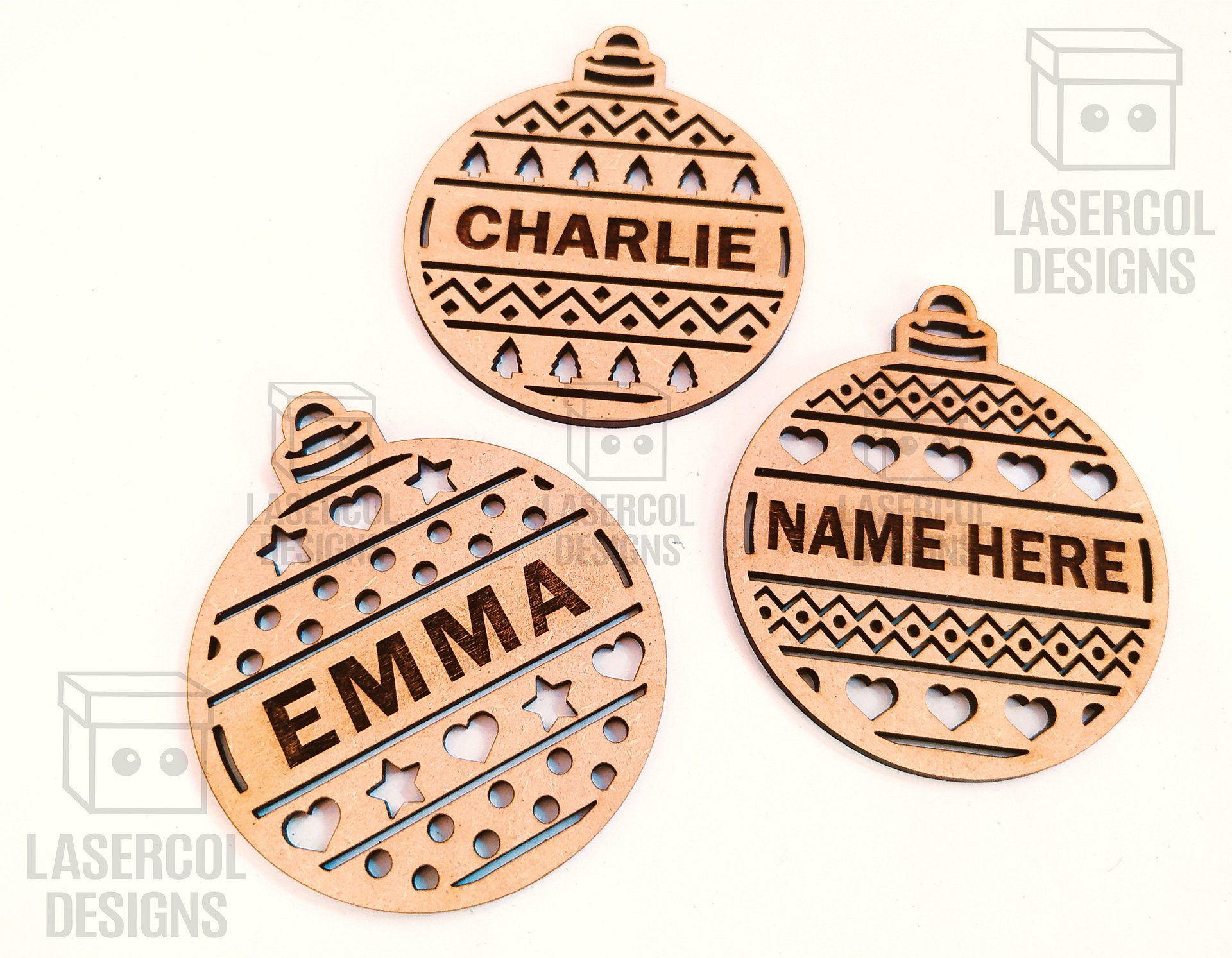 Christmas Ornaments (Ready to Personalize) - Laser Cut Files product image (5)