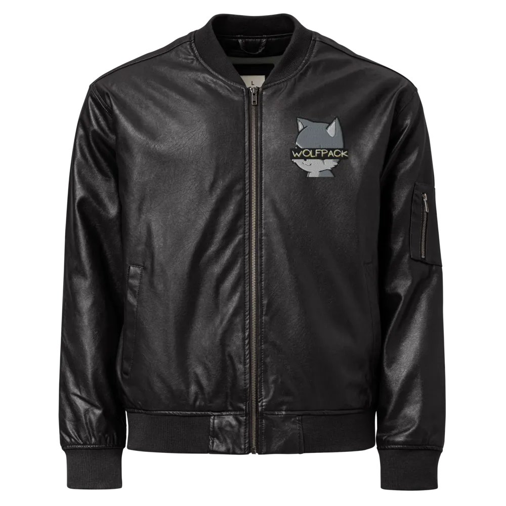 Faux Leather WOLFPACK Jacket (Chibi Wolf) product image (1)