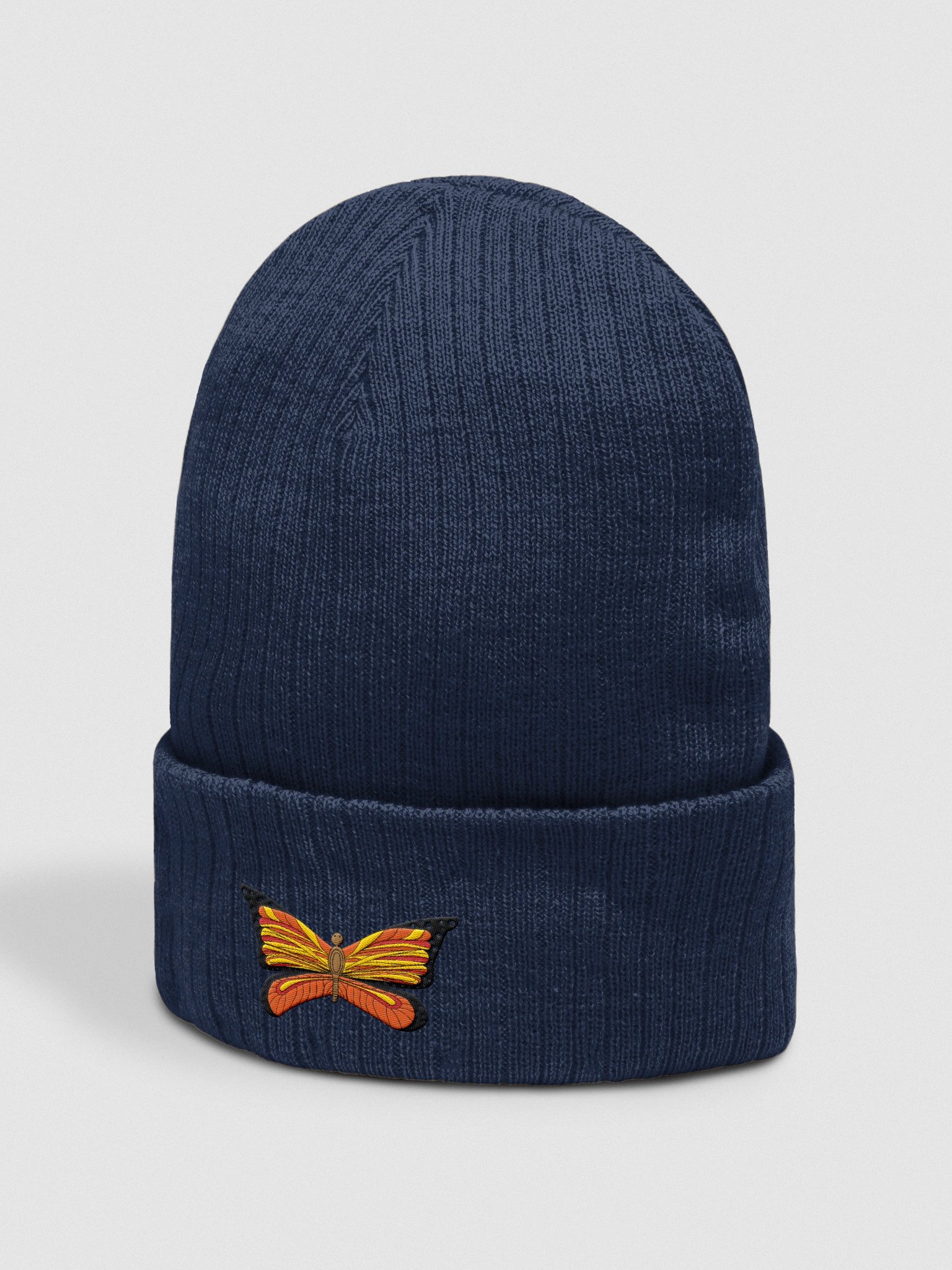 Symmetrical Wings Ribbed Knit Beanie product image (2)