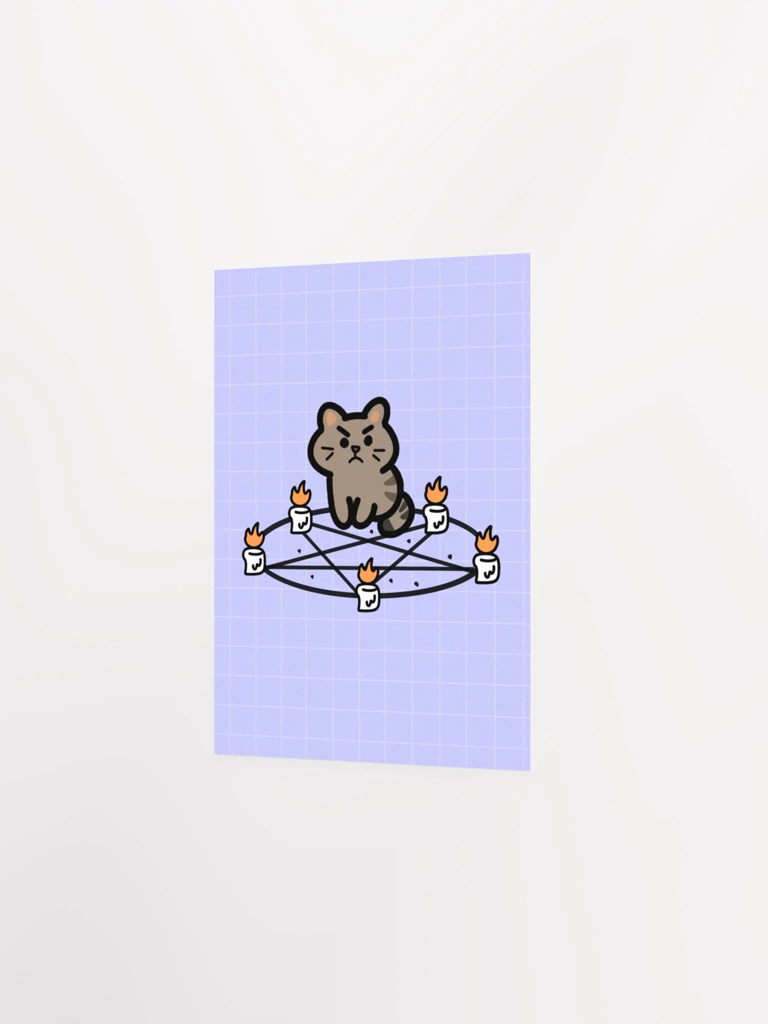 Cranky Brown Cat Purple Print product image (4)