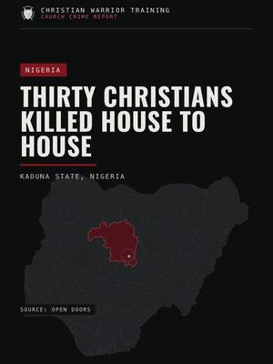 Thirty Christians lost their lives during a three-hour attack on a village in Kaduna State, Nigeria. Eleven of them were children. Homes and shops were also burned, several people were injured, and others remain unaccounted for. Please continue to pray for our brothers and sisters in Christ who are facing this kind of persecution.
