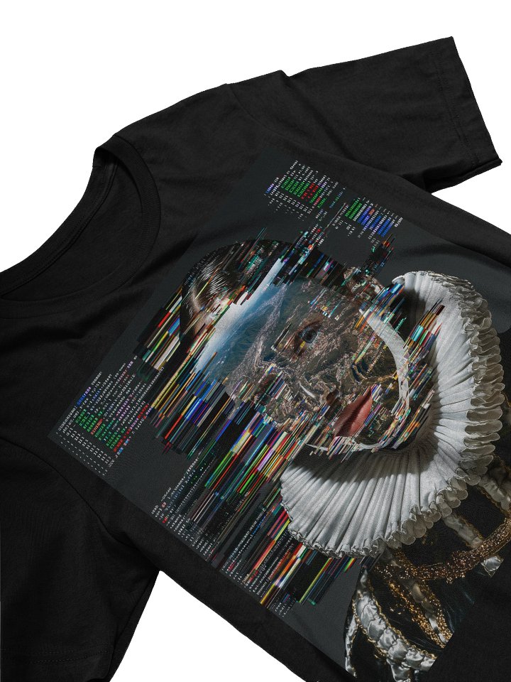 T-Shirt Futuristic Cyberpunk Glitch Renaissance Portrait product image (2)