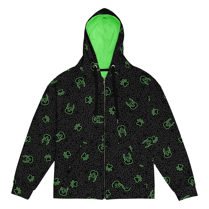 Psych Pattern Zip-Up Hoodie - Night Green product image (1)