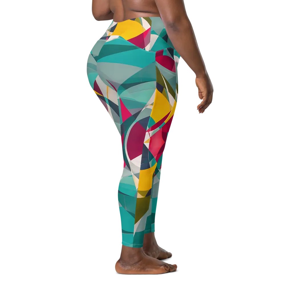 Abstract Lithographic Pattern Design Leggings with pockets - V9 product image (3)