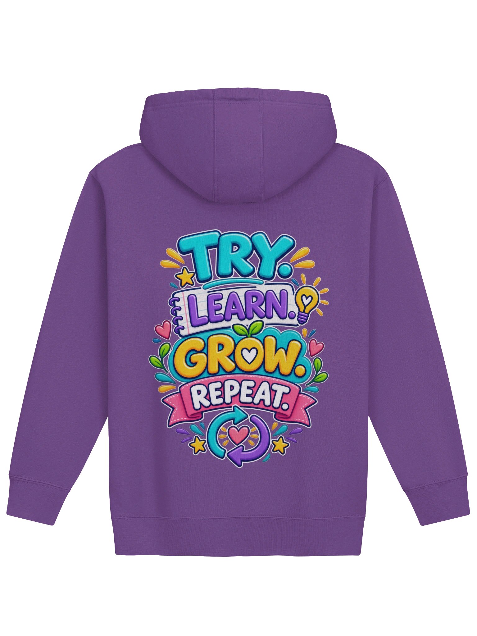 Inspirational Hoodie - Try. Learn. Grow. Repeat product image (1)