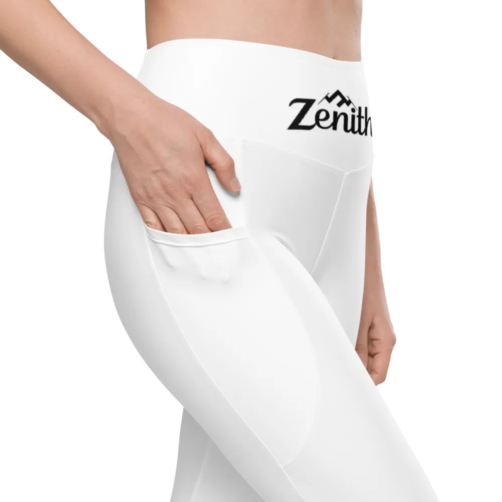 Zenith High-Waisted Leggings with Pockets - White product image (10)