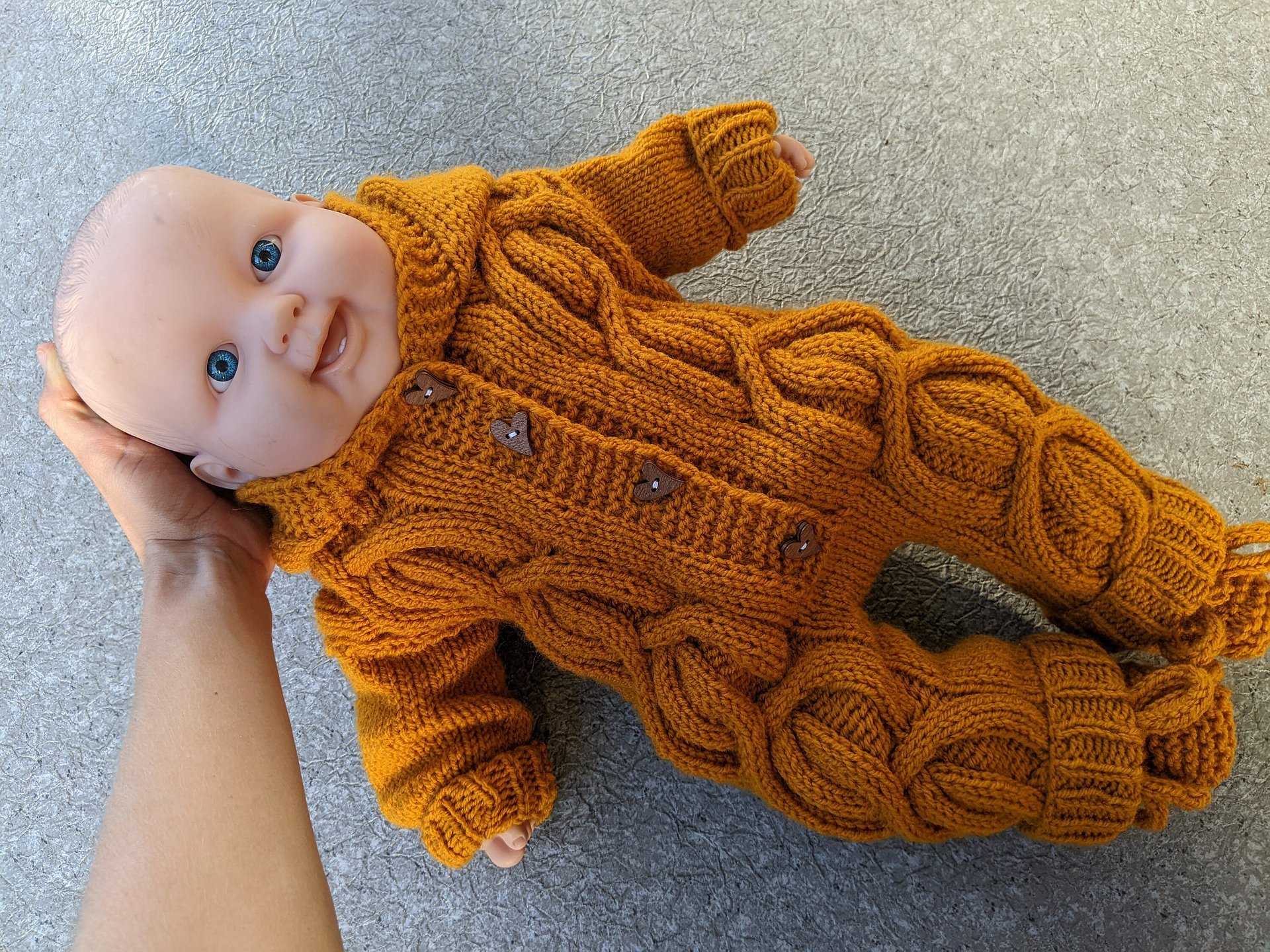 Aran Knit Baby Romper Pattern product image (4)