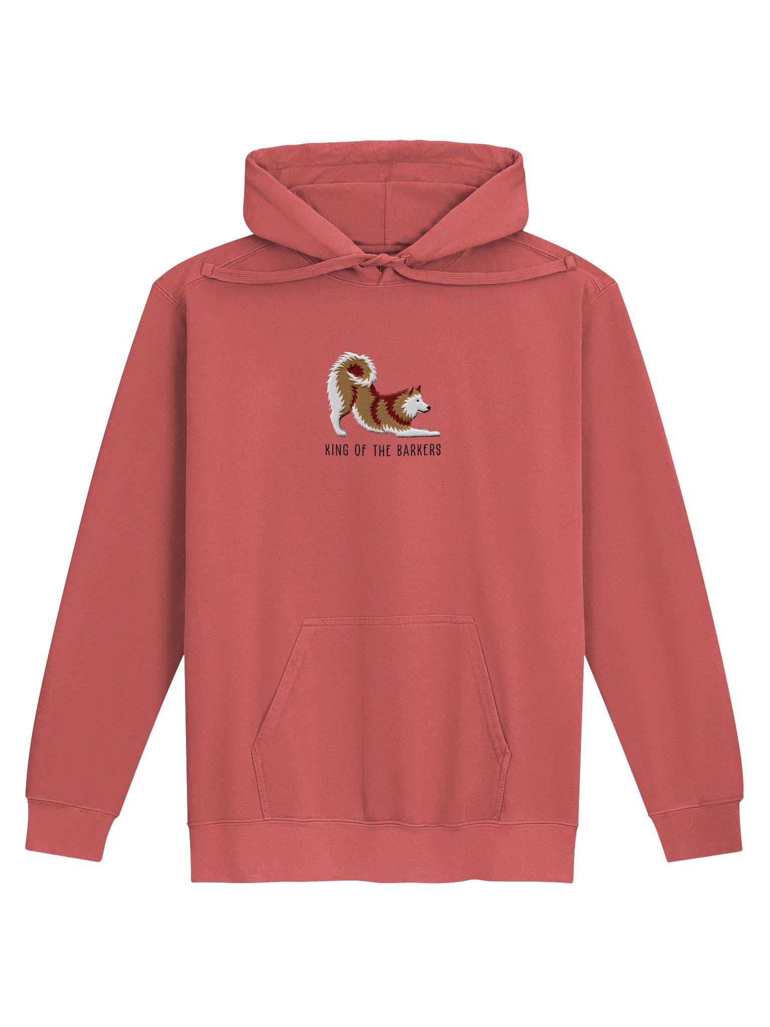 King of the Barkers Premium Hoodie (Embroidered) of a Finnish Spitz(Gold) product image (4)