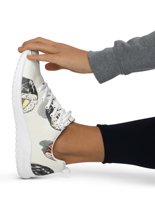 Japanese Sushi Athletic Shoes | Women's Cute Onigiri Flyknit Sneakers product image (4)