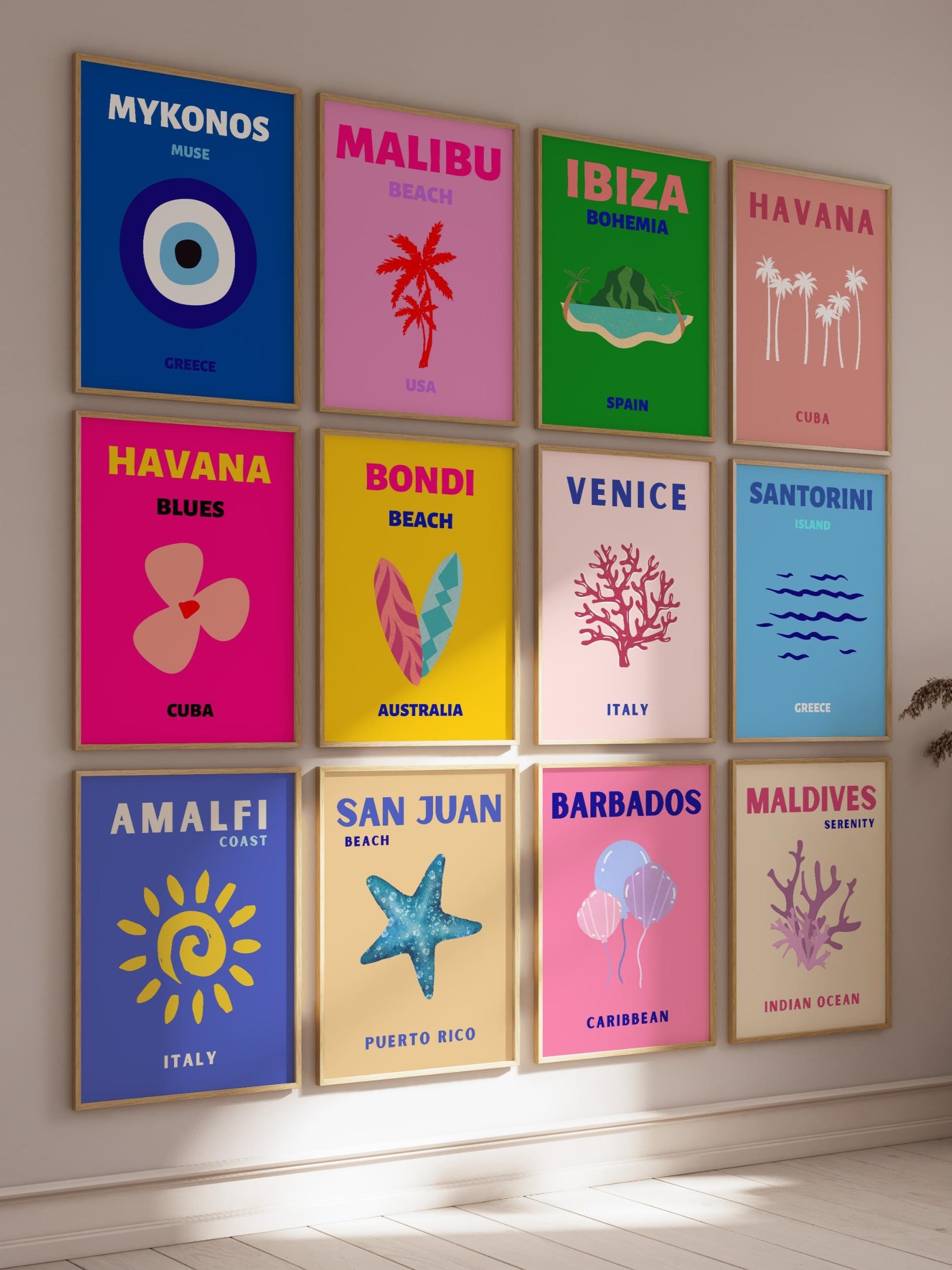 1250 Travel Poster Retro Aesthetic Vintage Travel Wall Art product image (4)