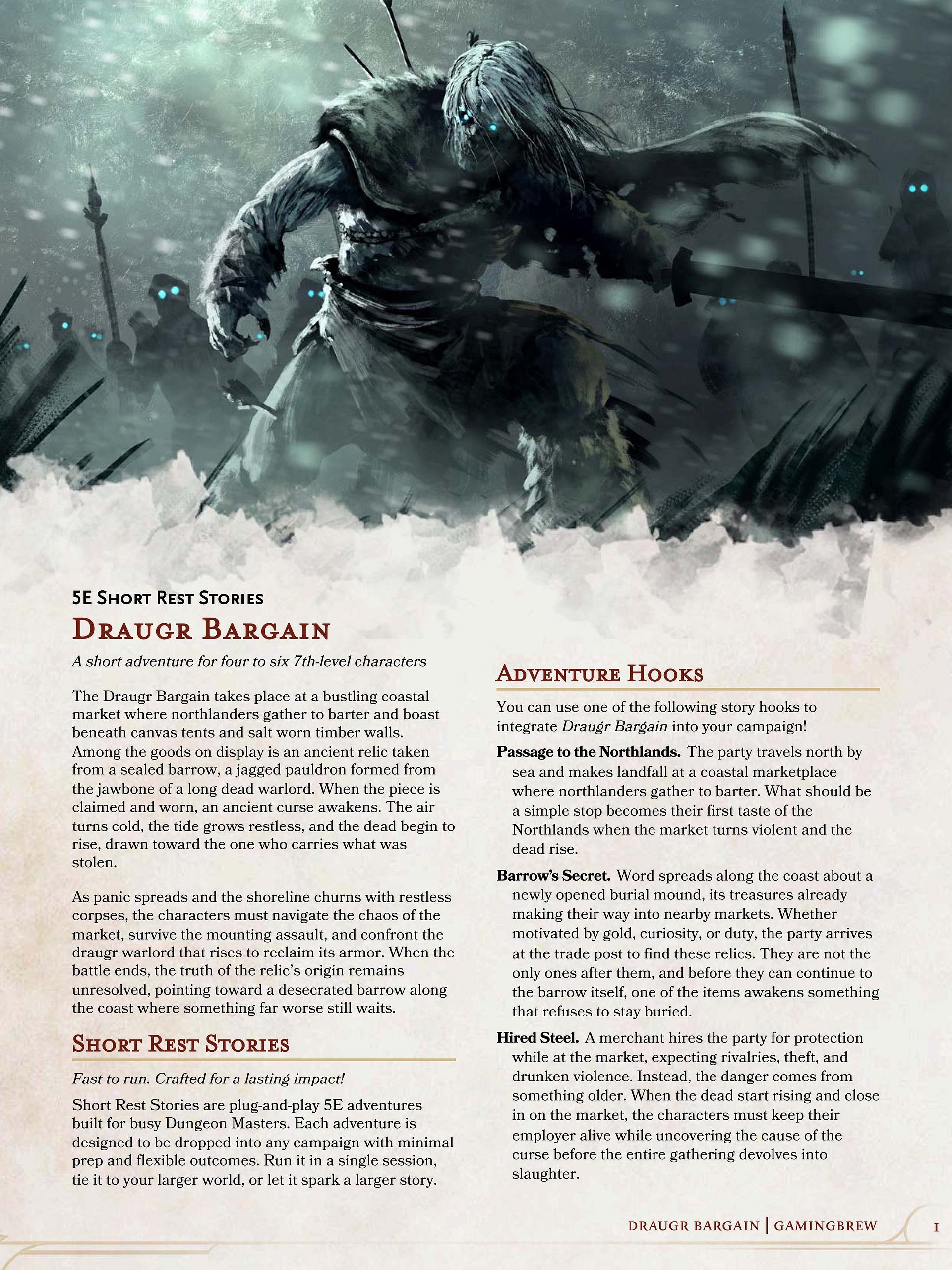 Draugr Bargain | Short Rest Stories | 7th level product image (2)