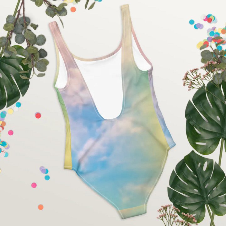 Blur Cloud Rainbow Design one piece Swimsuit - V10 product image (2)