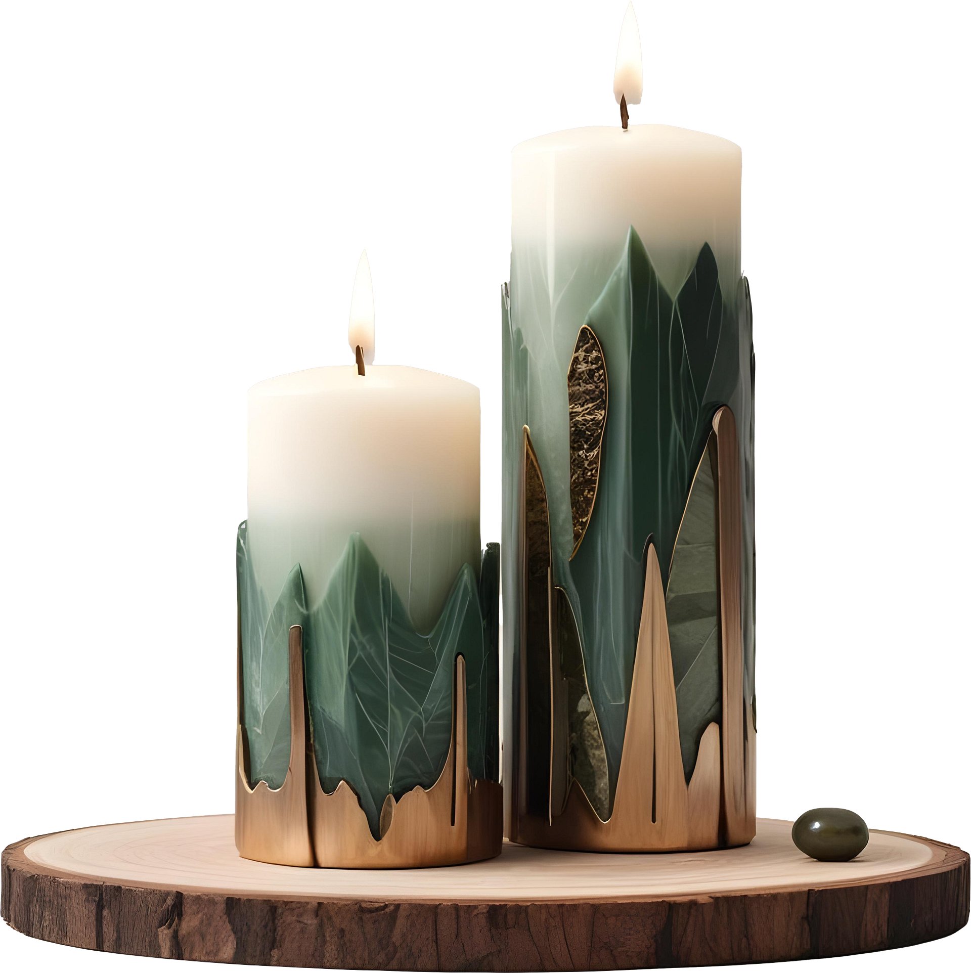 Luxe Botanique – Emerald Serenity Candle Set PNG product image (1)