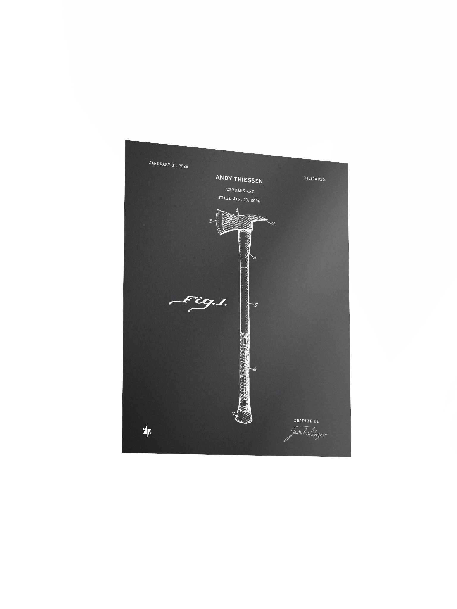 Fireman's Axe - Patent Poster - Black product image (3)