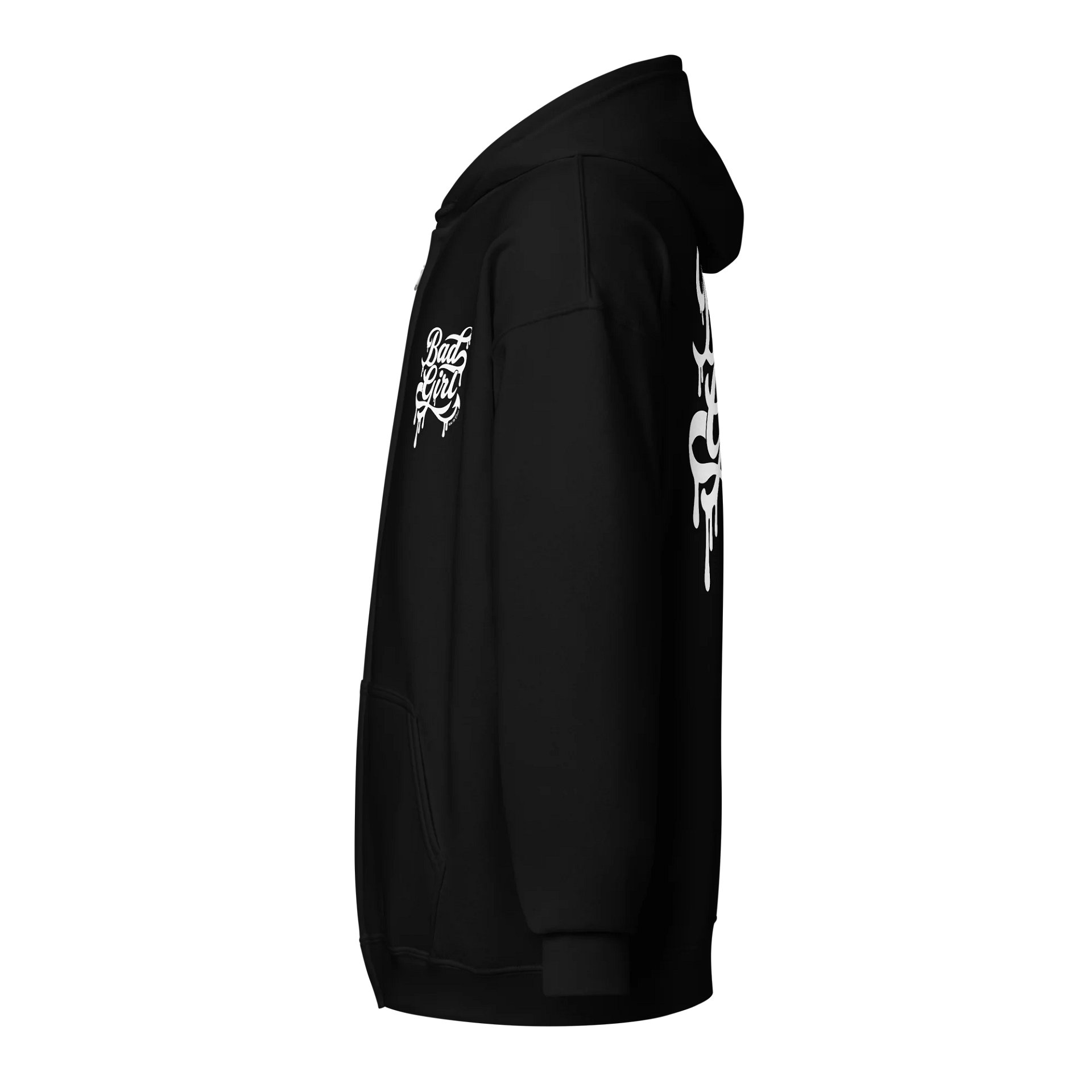 Bad Girl Zip Hoodie (White Text) product image (3)