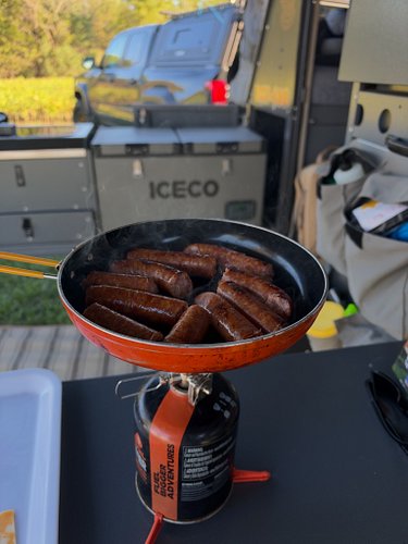 Fueling up right. @mamooscampkitchen and a little smoked sausage does the job. About to walk around and shoot a bunch of inte...