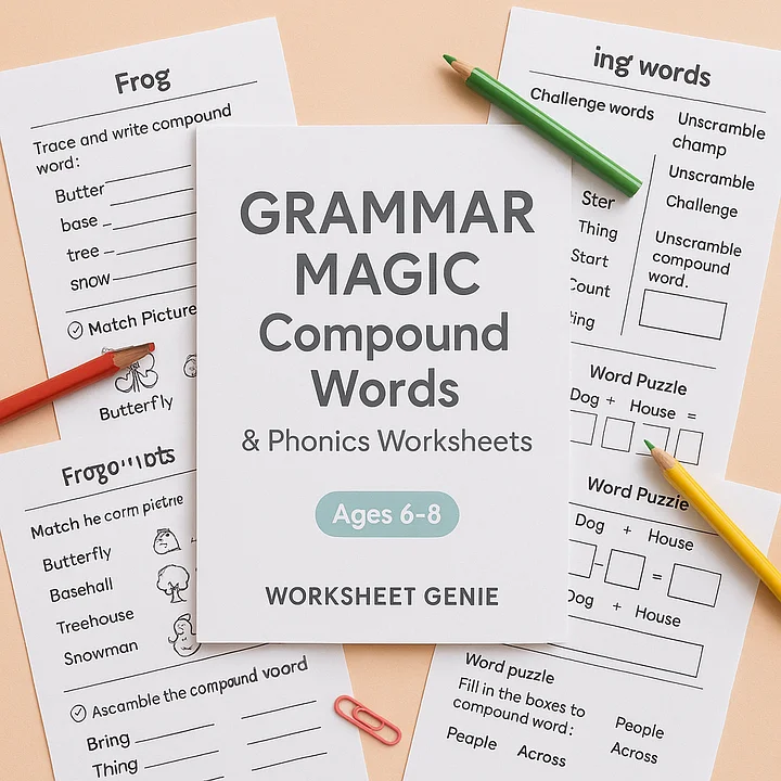 Grammar Magic: Phonics and Spelling Worksheets for Young Readers product image (1)
