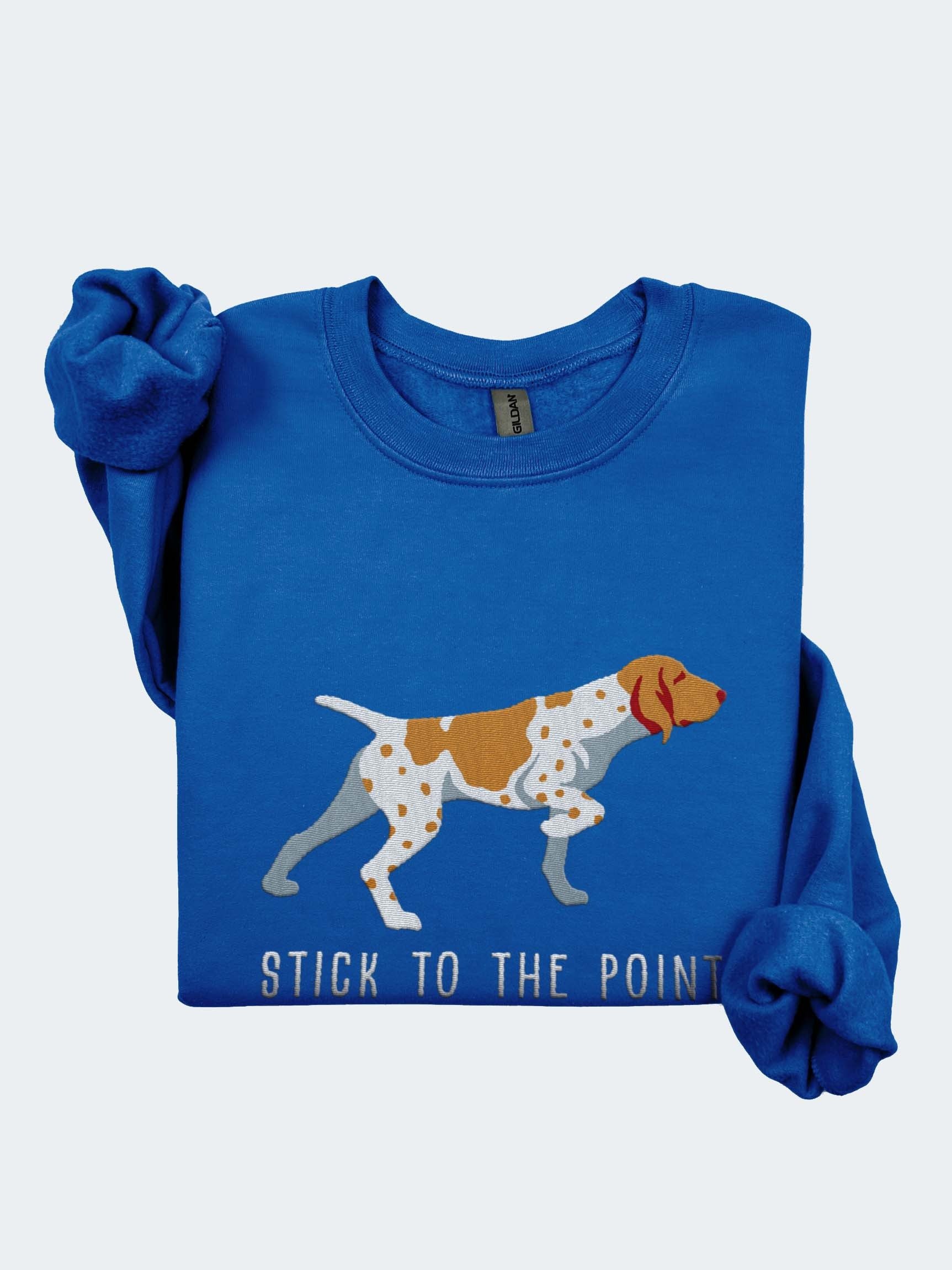 Stick to the Point Sweatshirt (Embroidered) of a Bracco Italiano(Tan & White) product image (1)
