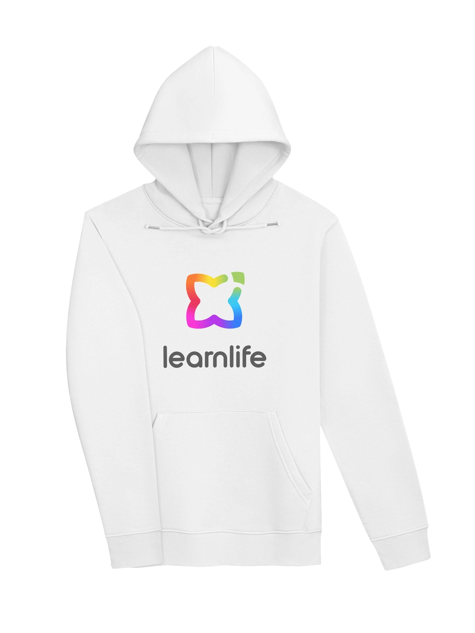 Adult/Teen Hoodie - Organic - Vertical Logo - Rainbow & Charcoal product image (3)