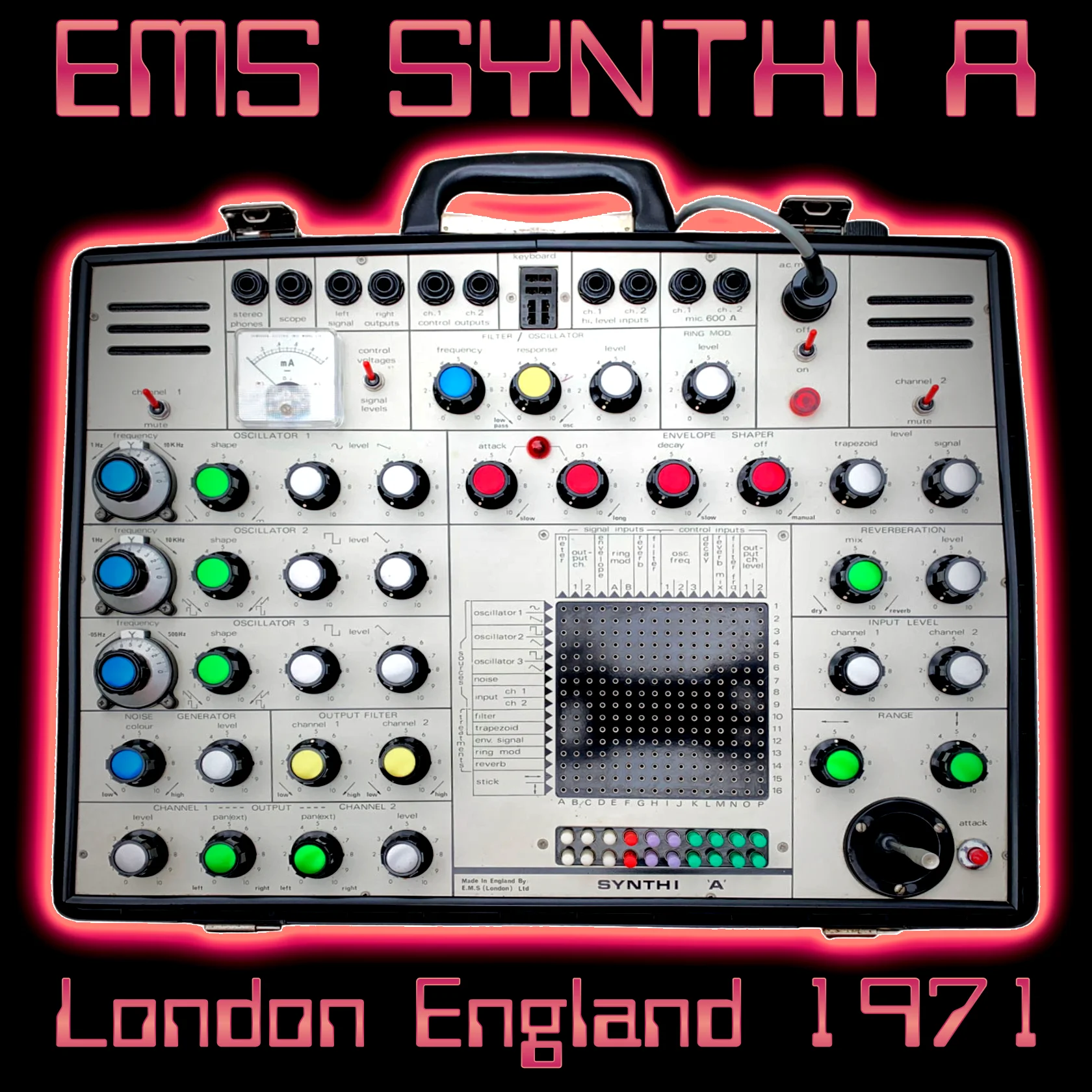 EMS Synthi Studio Gaming Mouse Pad 18" - AKS VCS3 Electronic Music Studios (Vintage Analog Synth) product image (12)